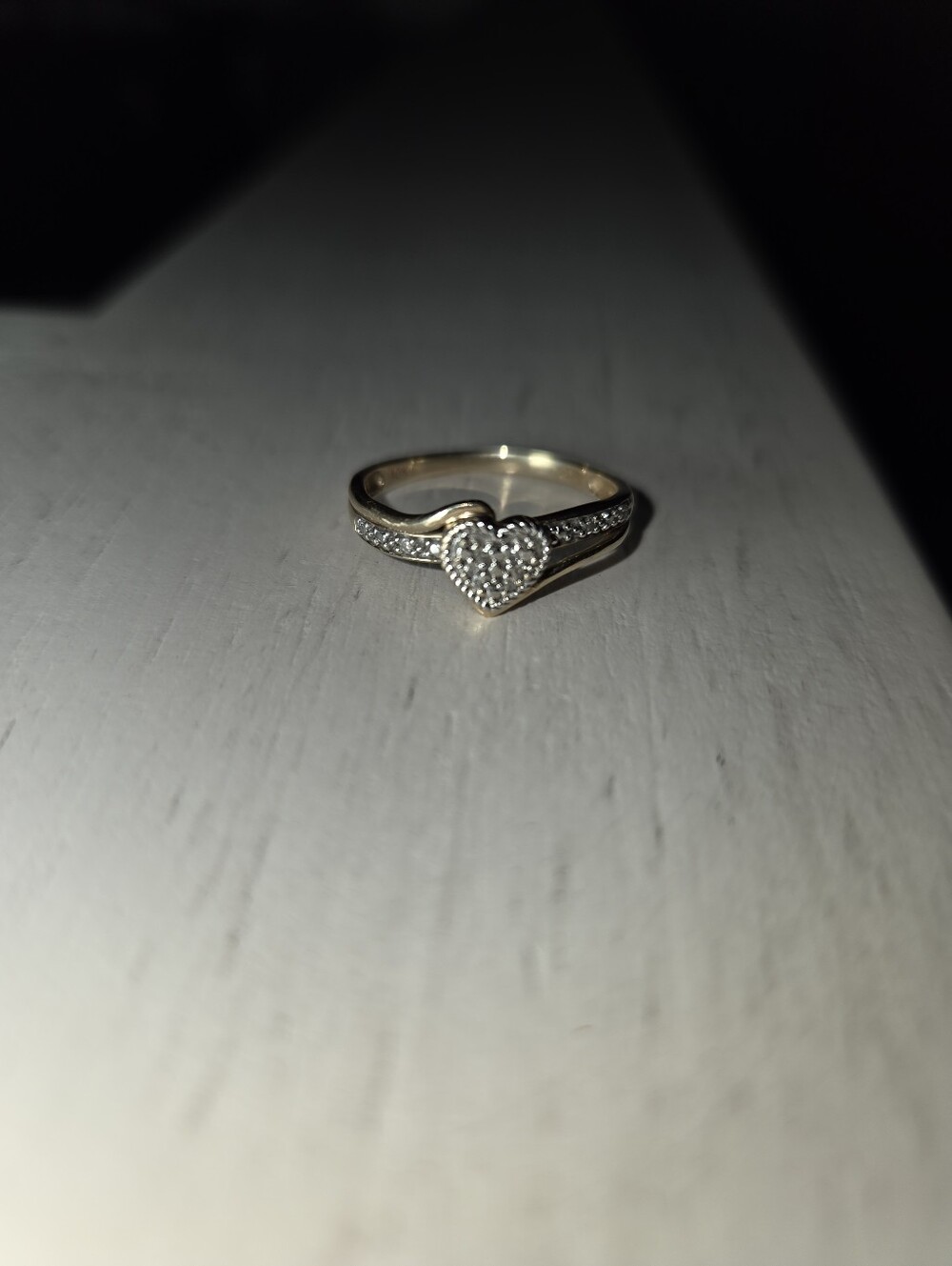 Hold My Hand 1/20 Carat Natural Diamond Heart Promise Ring for Women in 10K Yell